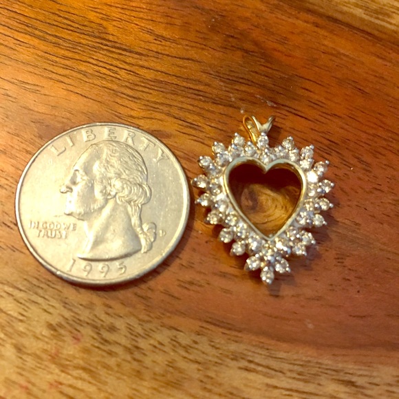 Diamond studded heart pendant